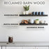 Urban Legacy Reclaimed Barnwood Planks | Floating Shelves for Wall w/Flush Mount Shelf Bracket Set Included | Set of 2 (Coffee Bean, 30"x 4.5"x 2")