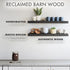 Urban Legacy Reclaimed Barnwood Planks | Floating Shelves for Wall w/Flush Mount Shelf Bracket Set Included | Set of 2 (Coffee Bean, 30"x7"x 2")