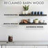 Urban Legacy Reclaimed Barnwood Planks | Floating Shelves for Wall w/Flush Mount Shelf Bracket Set Included | Set of 2 (Coffee Bean, 40"x 4.5"x 2")