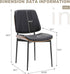BV Dining Chairs Set of 4, PU Leather Armless Kitchen Chair in Modern Walnut Style, Mid Century Bentwood Side Chair with Metal Legs, Retro Accent Guest Chair for Kitchen Dining Room(Black)