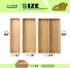 V-Shaped Bamboo Drawer Organizer Set of 3, Kitchen Large and Long Utensil Plate, Flatware & Silverware Storage Box, Wood Drawer Organizer for Bedroom, Living Room (19.6"x5.7" & 7.8" & 12.4")