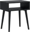 NTC Solid Oak Zoe Nightstand, Mid Century Modern Side Table Bedroom, Bedside Furniture, Night Stand, End Table, Easy Assembly - Burnt Black