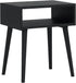 NTC Solid Oak Zoe Nightstand, Mid Century Modern Side Table Bedroom, Bedside Furniture, Night Stand, End Table, Easy Assembly - Burnt Black