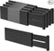 Utoplike Bamboo Dresser Drawer Dividers, 4'' High Adjustable Drawer Organizers for Clothing, Spring Loaded, Works in Kitchen, Bathroom, Bedroom, Drawer, Desk, 4 PCS, Black