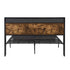 Modern Metal Platform Bed Frame With Wooden Headboard, USB Charging Station, Storage Drawers