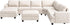 Nolany Sectional Couch with Storage Ottoman, U Shape Sectional Sofa with Chaise, Corduroy Modular Sectional Couches for Living Room, Beige