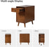 HULALA HOME End Table with Drawer Set of, Modern End Table with USB Ports and Outlets, Wooden Side Table with Storage-Acorn