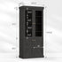 Vyre 71" Tall Farmhouse Bookshelves with Glass Doors, Large Modular Bookcase with Adjustable Shelves, Storage Cabinet for Living Room, Kitchen, Home Office, Black
