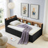 Upholstered Daybed With Storage Headboard, Wireless Charging, LED Lights