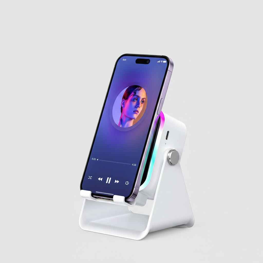 Bluetooth Speaker Phone Stand with Induction Sound Wireless Audio Dock