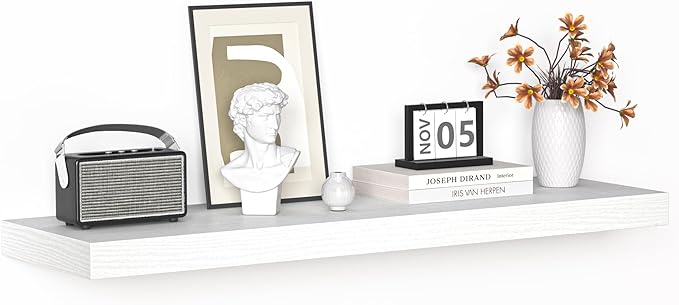 Floating Shelves - 10.3 Inch Deep Wall Shelf for Decor & Storage - Wall Mounted Display Shelving with Invisible Heavy-Duty Metal Bracket - 36