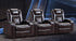 CANMOV Electric Power Recliner Chair Set of 3, Breathable Leather Home Theater Seating with Hidden Arm Storage, Power Recliner Chair with USB Ports and Cup Holders for Living Room,Brown