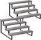 YINMIT Wooden Display Riser Stand, Tiered Perfume and Cologne Organizer Stand, 4 Tier Spice Rack Organizer, Rustic Display Shelf for Candles (4 Tier,2Pack,Grey)