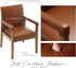 Mid Century Modern Dining Chairs Set of 2 Faux Leather Upholstered Living Room Side Chair, Kitchen Arm Chair with Solid Wood Legs for Home Kitchen & Restaurant, PU Brown