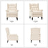 Mid Century Wingback Recliner Chair for Adults, Modern Linen Fabric Push Back Recliner Chairs with Button Tufted Upholstered Back & Footrest, Manual Recliner Chais for Living Room, Nursery, Beige