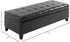 HOMCOM 51" Ottoman Storage Bench, Faux Leather Storage Chest with Lift Top, Tufted Ottoman for Living Room, Entryway, Black