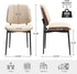 BV Dining Chairs Set of 2, PU Leather Armless Kitchen Chair in Modern Walnut Style, Mid Century Bentwood Side Chair with Metal Legs, Retro Accent Guest Chair for Kitchen Dining Room(Beige)