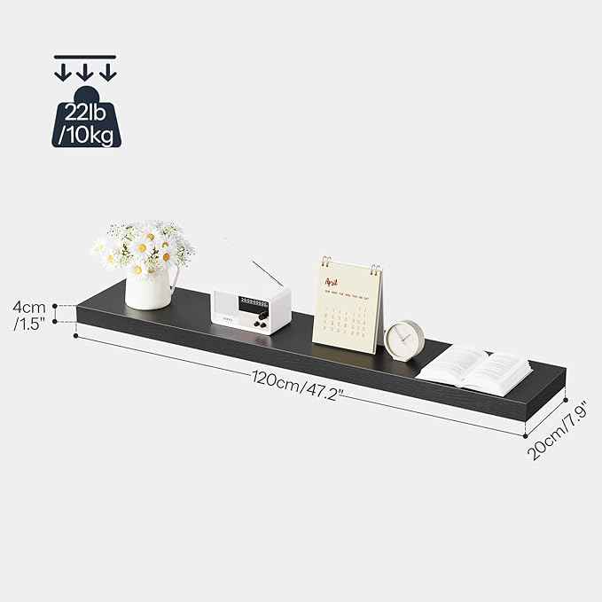 HOOBRO Floating Shelves for Wall, Wall Mounted Shelf Set of 2, 47.2