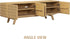 NTC Sapa Mid-Century Modern Solid Wood TV Stand 4-Door Media Console with Carved Geometric Fronts for TVs up to 75", Effortless Assembly, Sand