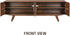 NTC Sapa Mid-Century Modern Solid Wood TV Stand 4-Door Media Console with Carved Geometric Fronts for TVs up to 75", Effortless Assembly, Dark Walnut