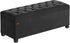 SONGMICS Velvet Storage Ottoman Bench, Foot Rest with Legs, 15.7 x 43 x 15.7 Inches, End of Bed Bench, Storage Chest, Load up to 660 lb, for Living Room, Bedroom, Entryway, Ink Black ULSF089B02