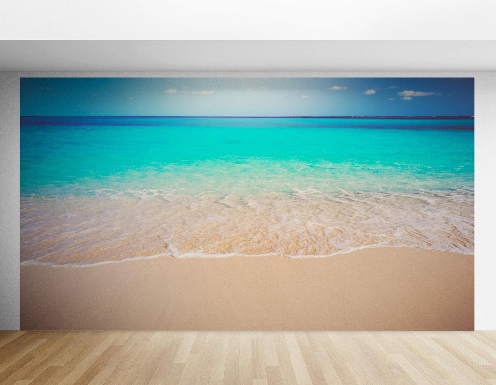 Tropical White Sand Paradise Beach Ocean Wave Scenery Wall Mural. #6201