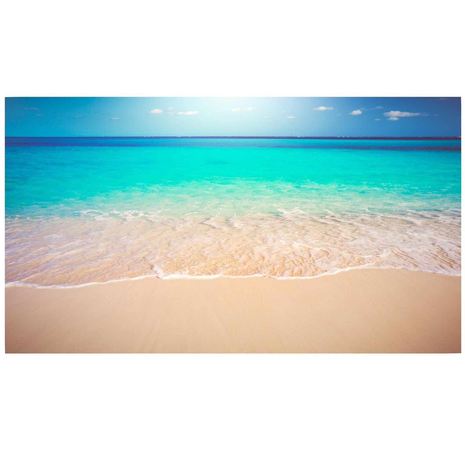 Tropical White Sand Paradise Beach Ocean Wave Scenery Wall Mural. #6201