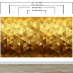 Gold Poly Triangle Geometric Elegant Peel and Stick Wallpaper | Removable Wall Mural #6209