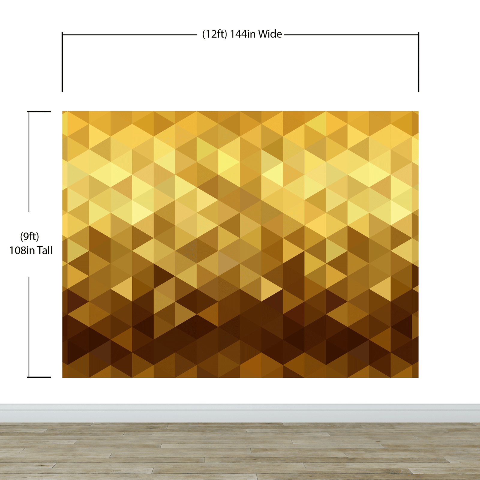 Gold Poly Triangle Geometric Elegant Peel and Stick Wallpaper | Removable Wall Mural #6209