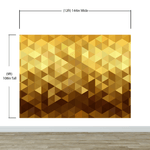 Gold Poly Triangle Geometric Elegant Peel and Stick Wallpaper | Removable Wall Mural #6209