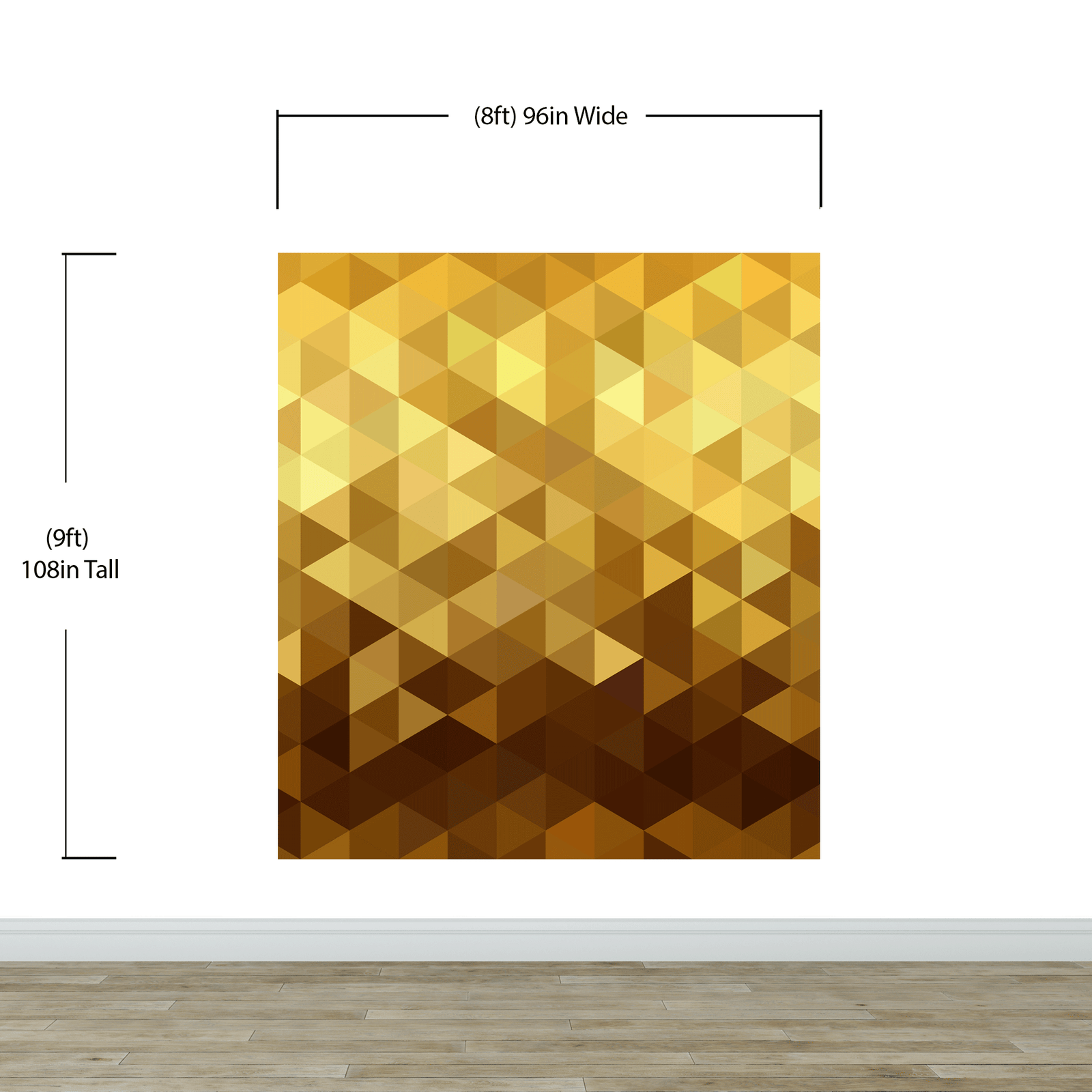 Gold Poly Triangle Geometric Elegant Peel and Stick Wallpaper | Removable Wall Mural #6209