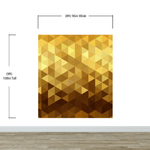 Gold Poly Triangle Geometric Elegant Peel and Stick Wallpaper | Removable Wall Mural #6209