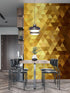 Gold Poly Triangle Geometric Elegant Peel and Stick Wallpaper | Removable Wall Mural #6209