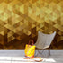 Gold Poly Triangle Geometric Elegant Peel and Stick Wallpaper | Removable Wall Mural #6209