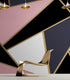 Modern Decor Gold, Black and Pink Mosaic Peel and Stick Wallpaper | Removable Wall Mural #6210