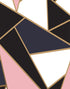 Modern Decor Gold, Black and Pink Mosaic Peel and Stick Wallpaper | Removable Wall Mural #6210
