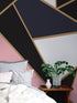 Modern Decor Gold, Black and Pink Mosaic Peel and Stick Wallpaper | Removable Wall Mural #6210