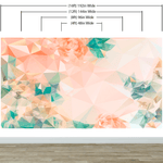 Geometric Pink Flower Pattern Peel and Stick Wallpaper | Removable Wall Mural #6211