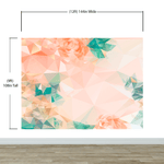 Geometric Pink Flower Pattern Peel and Stick Wallpaper | Removable Wall Mural #6211
