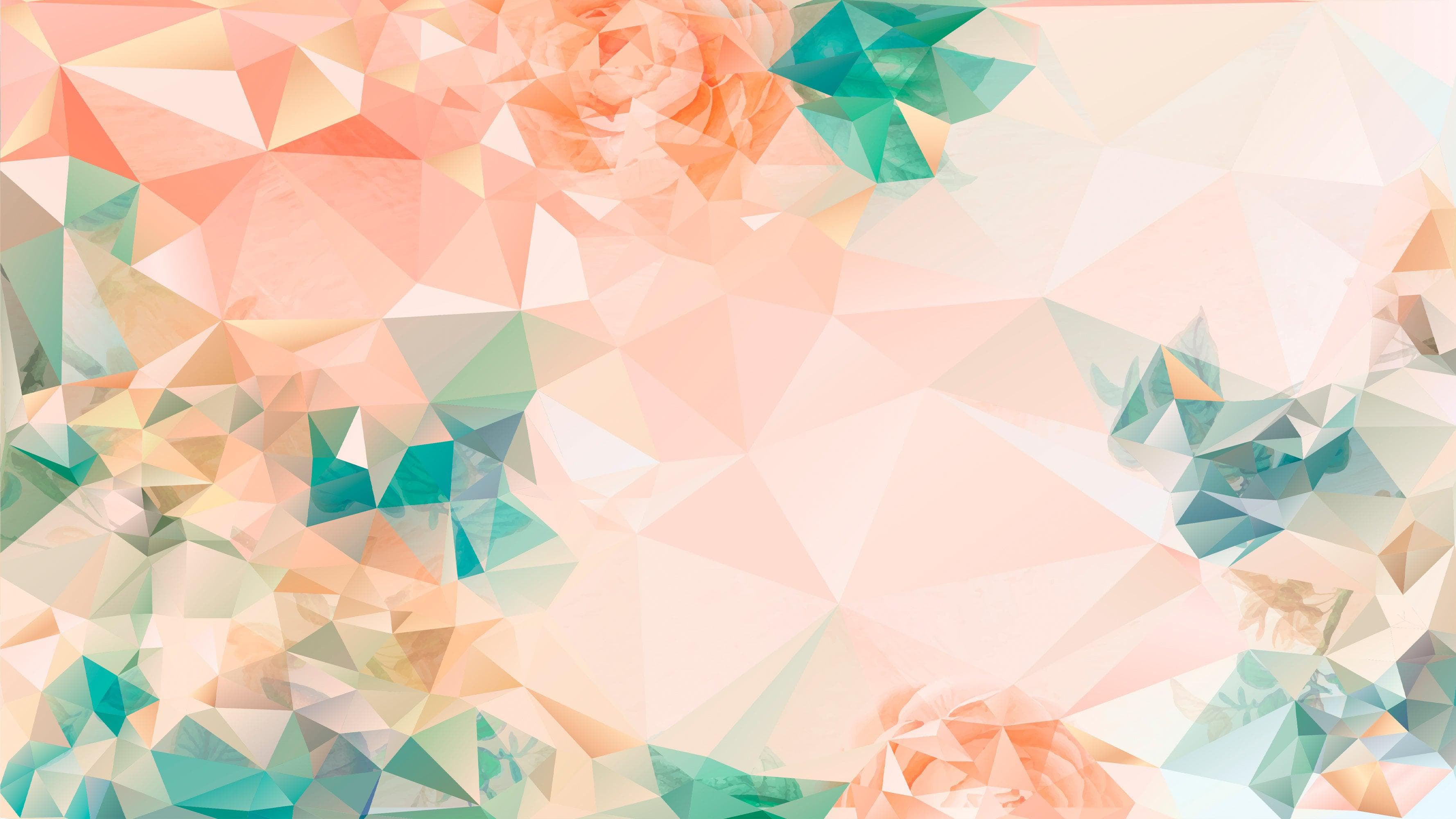 Geometric Pink Flower Pattern Peel and Stick Wallpaper | Removable Wall Mural #6211