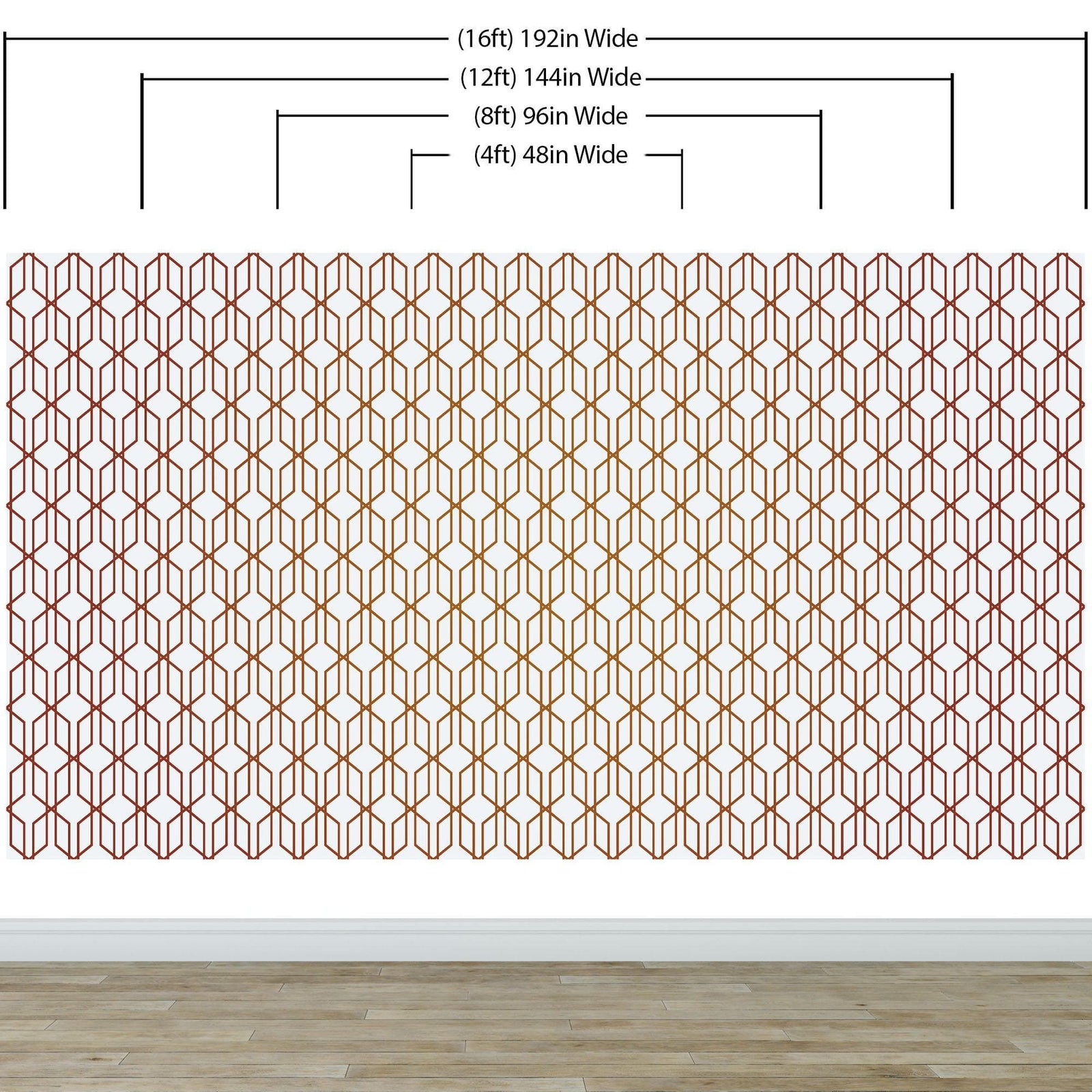 Modern Geometric Shape 3D Hexagon Bronze Lines Peel and Stick Wallpaper | Removable Wall Mural #6213