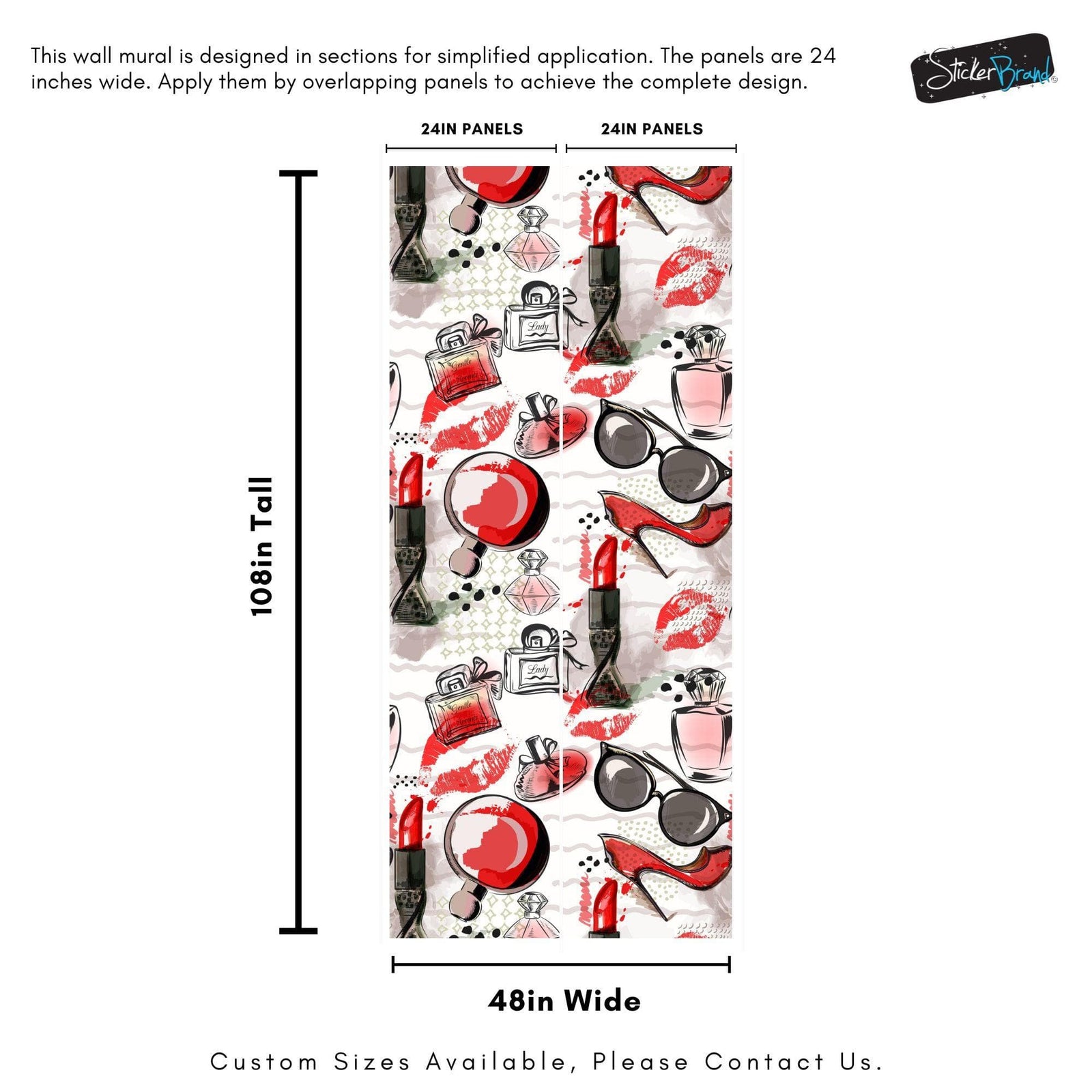 Fashion Cosmetic Make-up Peel and Stick Wallpaper | Removable Wall Mural #6214