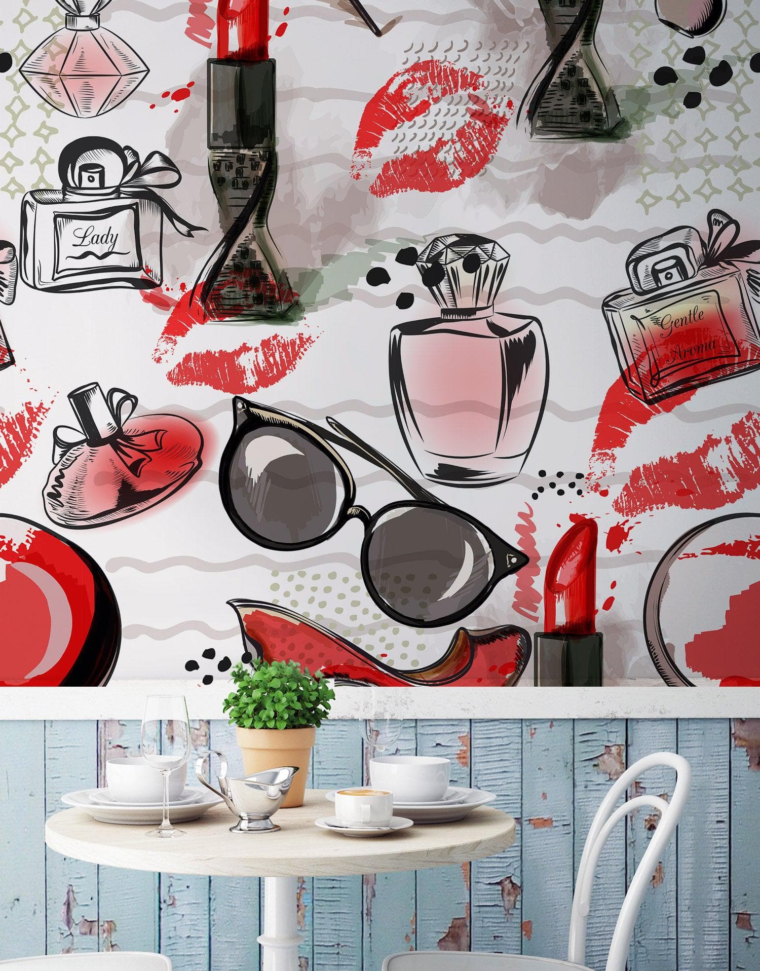 Fashion Cosmetic Make-up Peel and Stick Wallpaper | Removable Wall Mural #6214