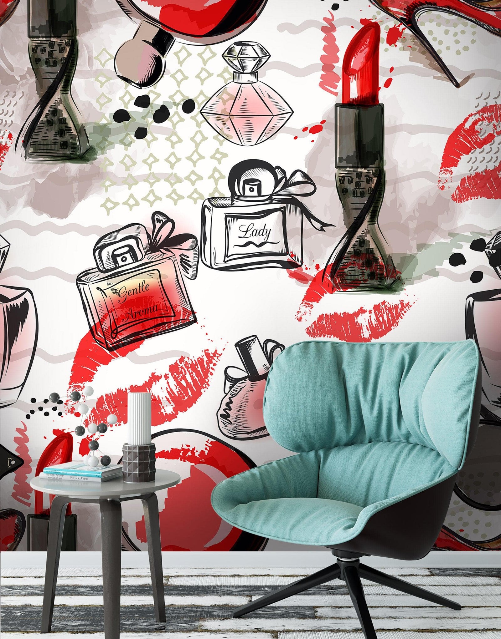 Fashion Cosmetic Make-up Peel and Stick Wallpaper | Removable Wall Mural #6214