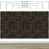 Dark Brown and Gold Square Geometric Pattern Peel and Stick Wallpaper | Removable Wall Mural #6215