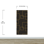Dark Brown and Gold Square Geometric Pattern Peel and Stick Wallpaper | Removable Wall Mural #6215