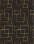 Dark Brown and Gold Square Geometric Pattern Peel and Stick Wallpaper | Removable Wall Mural #6215
