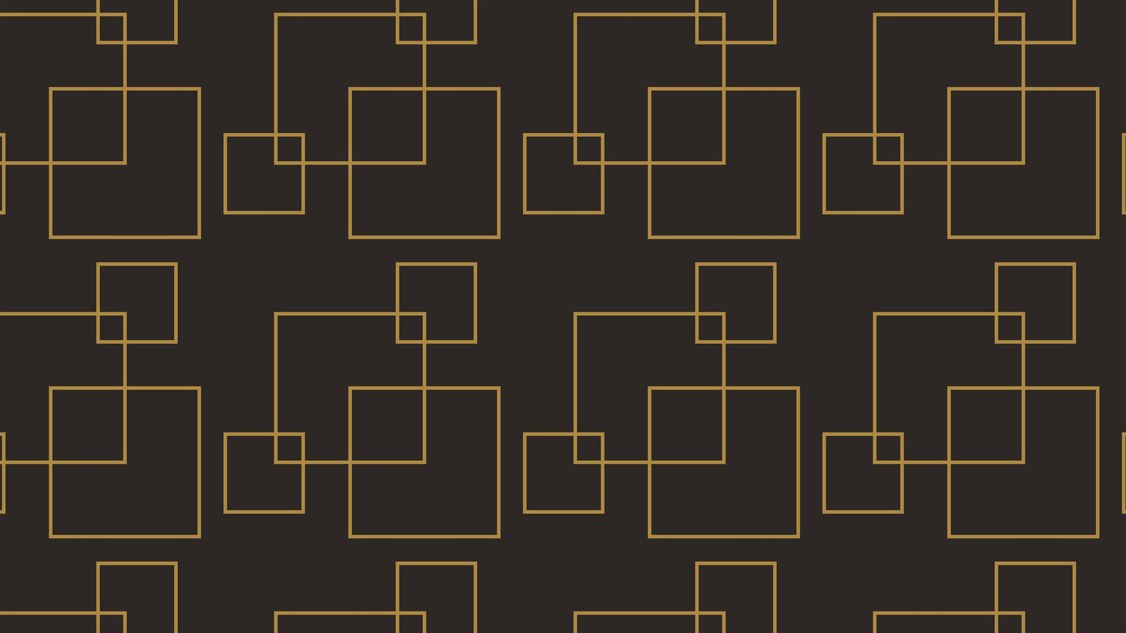 Dark Brown and Gold Square Geometric Pattern Peel and Stick Wallpaper | Removable Wall Mural #6215