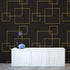 Dark Brown and Gold Square Geometric Pattern Peel and Stick Wallpaper | Removable Wall Mural #6215