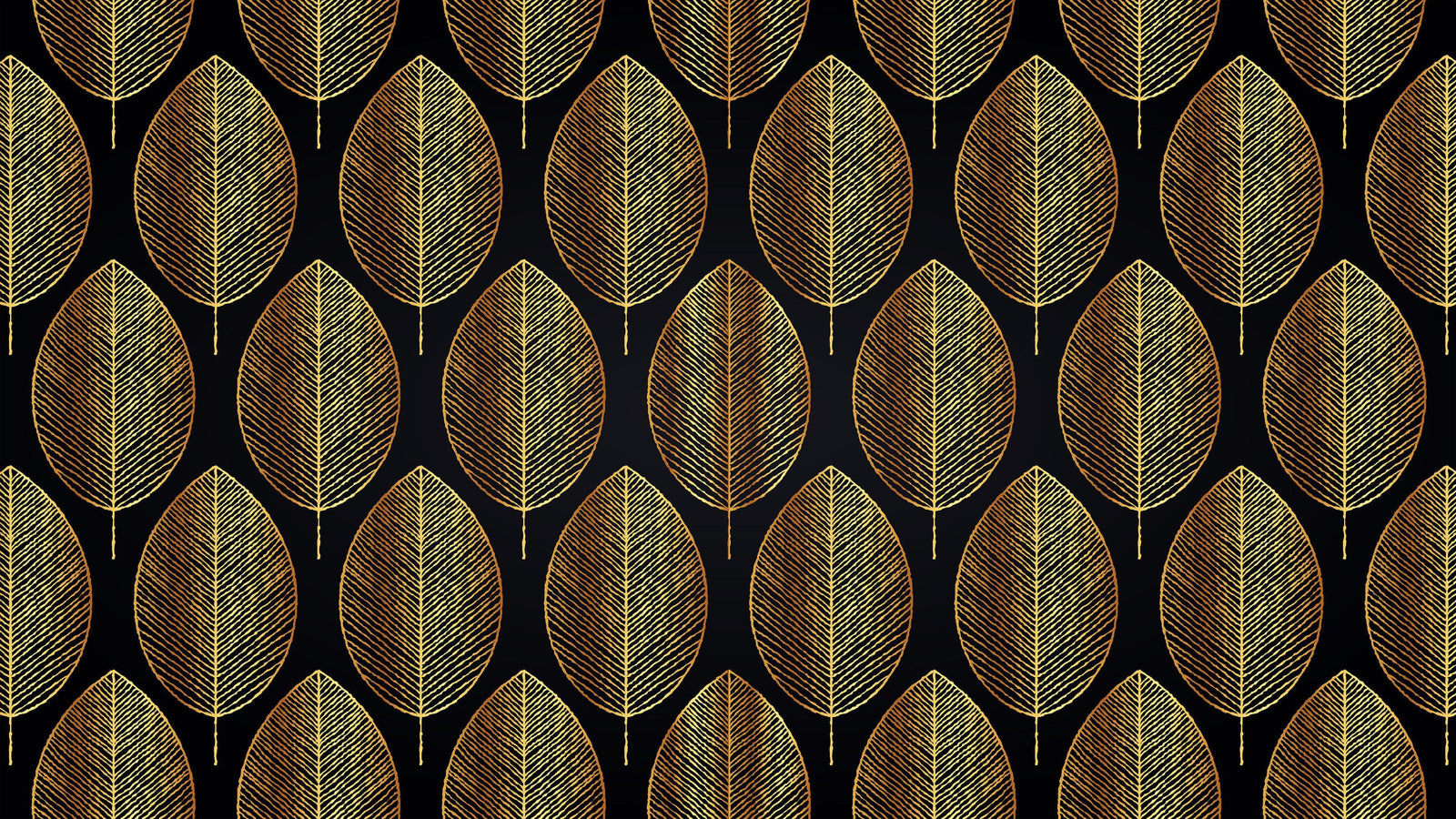 Gold Leave Autumn Pattern Peel and Stick Wallpaper | Removable Wall Mural #6217